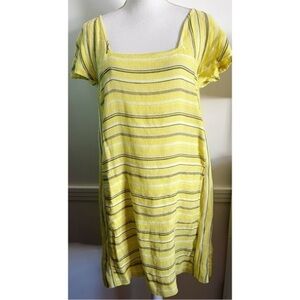 Ace & Jig • Yellow Striped Linen Cotton Square Neck Dress